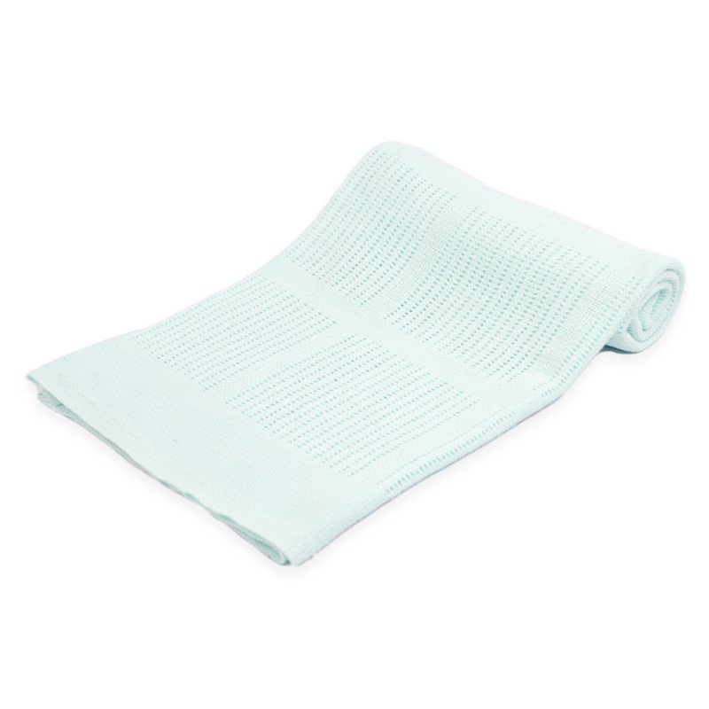 CBP51-MI: Mint Cellular Cotton Roll Blanket